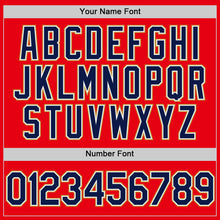 Загрузить изображение в средство просмотра галереи, Custom Fire Red Navy-Old Gold Authentic Baseball Jersey