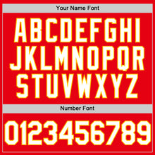 Load image into Gallery viewer, Custom Fire Red White-Yellow Authentic Baseball Jersey