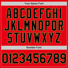 Загрузить изображение в средство просмотра галереи, Custom Fire Red Black-Old Gold Authentic Baseball Jersey