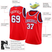 Charger l'image dans la galerie, Custom Fire Red White-Royal Authentic Basketball Jersey