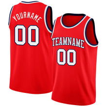Charger l'image dans la galerie, Custom Fire Red White-Navy Authentic Basketball Jersey