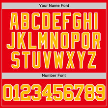 Charger l'image dans la galerie, Custom Fire Red Gold-White Authentic Basketball Jersey