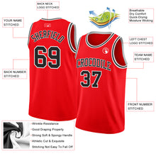 Load image into Gallery viewer, Custom Fire Red Black-White Authentic Basketball Jersey