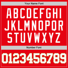 Charger l'image dans la galerie, Custom Fire Red White-Old Gold Authentic Basketball Jersey