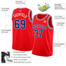 Charger l'image dans la galerie, Custom Fire Red Royal-White Authentic Basketball Jersey