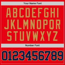 Charger l'image dans la galerie, Custom Fire Red Navy-Old Gold Authentic Basketball Jersey