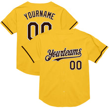 Load image into Gallery viewer, Custom Gold Brown-White Mesh Authentic Throwback Baseball Jersey