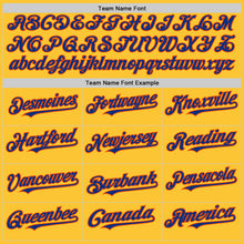Load image into Gallery viewer, Custom Gold Royal-Orange Mesh Authentic Throwback Baseball Jersey