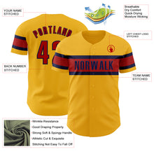 Load image into Gallery viewer, Custom Gold Red-Navy Authentic Baseball Jersey