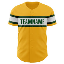 Загрузить изображение в средство просмотра галереи, Custom Gold Green-White Authentic Baseball Jersey