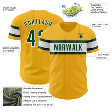 Загрузить изображение в средство просмотра галереи, Custom Gold Green-White Authentic Baseball Jersey