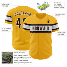 Laden Sie das Bild in den Galerie-Viewer, Custom Gold Brown-White Authentic Baseball Jersey