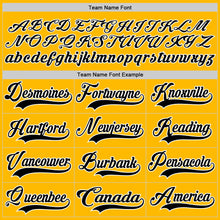 Load image into Gallery viewer, Custom Gold Black-White Hockey Lace Neck Jersey