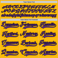 Load image into Gallery viewer, Custom Gold Purple-Black Hockey Lace Neck Jersey