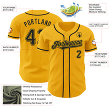 Laden Sie das Bild in den Galerie-Viewer, Custom Gold Black Authentic Baseball Jersey