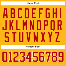 Load image into Gallery viewer, Custom Gold Red-White Hockey Jersey