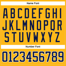 Load image into Gallery viewer, Custom Gold Navy-White Hockey Jersey