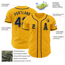 Laden Sie das Bild in den Galerie-Viewer, Custom Gold Navy Authentic Baseball Jersey