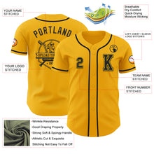 Laden Sie das Bild in den Galerie-Viewer, Custom Gold Black Authentic Baseball Jersey