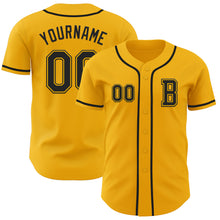 Laden Sie das Bild in den Galerie-Viewer, Custom Gold Black Authentic Baseball Jersey