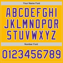 Laden Sie das Bild in den Galerie-Viewer, Custom Gold Purple-White Authentic Baseball Jersey