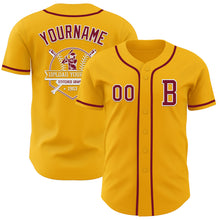 Laden Sie das Bild in den Galerie-Viewer, Custom Gold Crimson-White Authentic Baseball Jersey