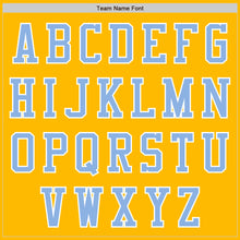 Laden Sie das Bild in den Galerie-Viewer, Custom Gold Light Blue-White Authentic Baseball Jersey