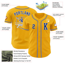 Laden Sie das Bild in den Galerie-Viewer, Custom Gold Royal-White Authentic Baseball Jersey