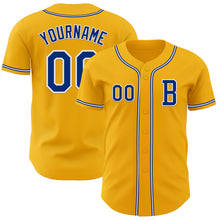 Laden Sie das Bild in den Galerie-Viewer, Custom Gold Royal-White Authentic Baseball Jersey