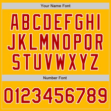 Laden Sie das Bild in den Galerie-Viewer, Custom Gold Red-White Authentic Baseball Jersey