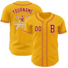 Laden Sie das Bild in den Galerie-Viewer, Custom Gold Red-White Authentic Baseball Jersey