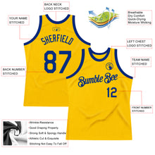 Загрузить изображение в средство просмотра галереи, Custom Gold Royal Authentic Throwback Basketball Jersey