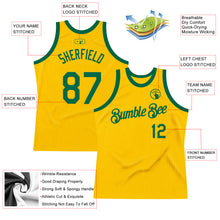 Загрузить изображение в средство просмотра галереи, Custom Gold Kelly Green Authentic Throwback Basketball Jersey
