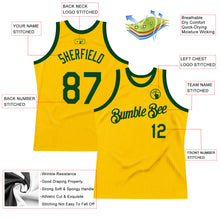 Загрузить изображение в средство просмотра галереи, Custom Gold Green Authentic Throwback Basketball Jersey