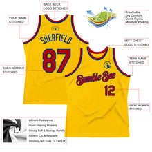 Загрузить изображение в средство просмотра галереи, Custom Gold Red-Royal Authentic Throwback Basketball Jersey