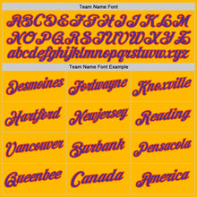 Загрузить изображение в средство просмотра галереи, Custom Gold Purple-Orange Authentic Throwback Basketball Jersey
