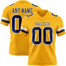 Charger l'image dans la galerie, Custom Gold Nvay-White Authentic Football Jersey