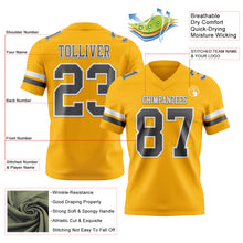 Laden Sie das Bild in den Galerie-Viewer, Custom Gold Steel Gray-White Authentic Football Jersey