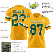 Charger l'image dans la galerie, Custom Gold Kelly Green-White Authentic Football Jersey