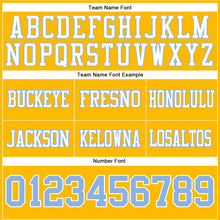 Charger l'image dans la galerie, Custom Gold Light Blue-White Authentic Football Jersey