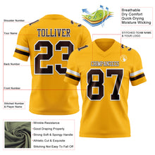Laden Sie das Bild in den Galerie-Viewer, Custom Gold Brown-White Authentic Football Jersey