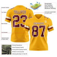 Charger l'image dans la galerie, Custom Gold Burgundy-White Authentic Football Jersey