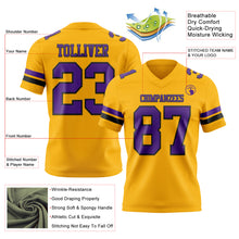 Laden Sie das Bild in den Galerie-Viewer, Custom Gold Purple-Black Authentic Football Jersey