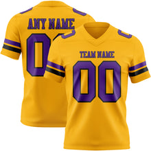 Laden Sie das Bild in den Galerie-Viewer, Custom Gold Purple-Black Authentic Football Jersey