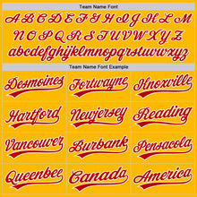 Load image into Gallery viewer, Custom Stitched Gold Red-White Baseball Pullover Sweatshirt Hoodie