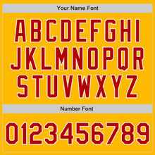 Load image into Gallery viewer, Custom Stitched Gold Red-White Baseball Pullover Sweatshirt Hoodie