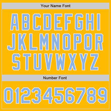 Load image into Gallery viewer, Custom Stitched Gold Light Blue-White Baseball Pullover Sweatshirt Hoodie