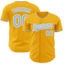 Charger l'image dans la galerie, Custom Gold Light Blue-White Authentic Baseball Jersey