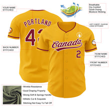 Load image into Gallery viewer, Custom Gold Crimson-White Authentic Baseball Jersey
