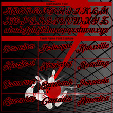 Laden Sie das Bild in den Galerie-Viewer, Custom Black Red 3D Pattern Design Bowling Performance Polo Shirt